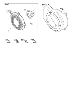 Blower Housing Group Diagram and Parts List for 12T102-0061-F8  Briggs and Stratton Engine